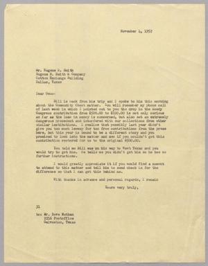 [Letter from Harris Leon Kempner to Mr. Eugene B. Smith, November 4, 1952]