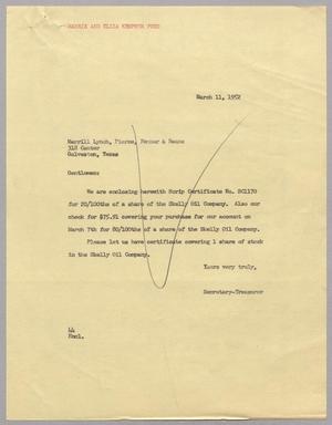 [Letter from A. H. Blackshear, Jr. to Merrill Lynch, March 11, 1952]