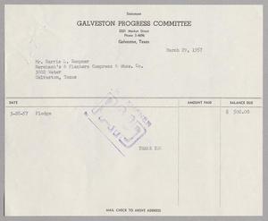 [Statement for Pledge to the Galveston Progress Committee]