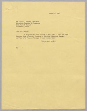 [Letter from I. H. Kempner to John H. McCray, March 15, 1957]