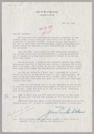[Letter from John M. Winterbotham to Harris Leon Kempner, May 26, 1958]