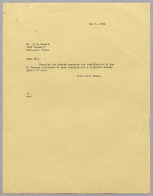 [Letter from I. H. Kempner to J. E. Musick, May 9, 1958]