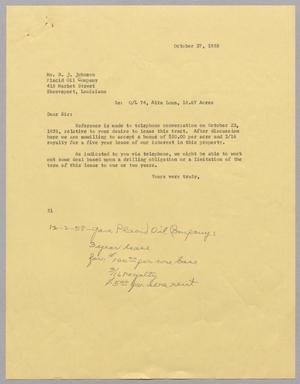 [Letter from R. I. Mehan to B. J. Johnson, October 27, 1958]
