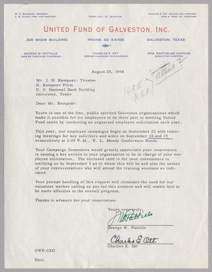 [Letter from George W. Pattillo and Charles E. Ott to I. H. Kempner, August 25, 1958]