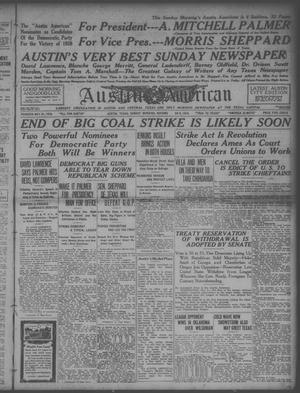Primary view of object titled 'Austin American (Austin, Tex.), Ed. 1 Sunday, November 9, 1919'.