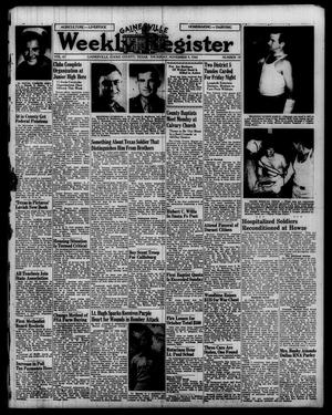 Primary view of object titled 'Gainesville Weekly Register (Gainesville, Tex.), Vol. 67, No. 18, Ed. 1 Thursday, November 9, 1944'.