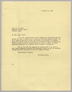 [Letter from I. H. Kempner to E. A. Craft, December 22, 1953]