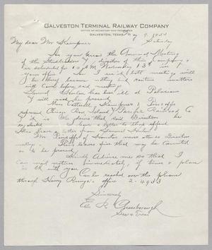 [Letter from E. R. Cheesborough to I. H. Kempner, May 9, 1953]