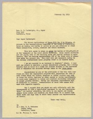 [Letter from I. H. Kempner to H. Y. Cartwright, Jr., February 19, 1953]