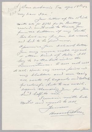 [Letter from Herman Cohen to I. H. Kempner, April 14, 1953]