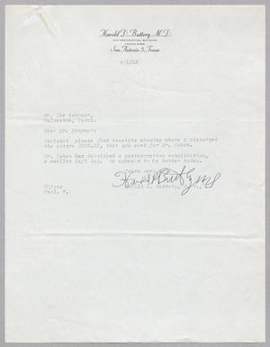 [Letter from Harold D. Buttery to I. H. Kempner, August 1, 1952]