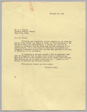 [Letter from I. H. Kempner to R. D. Dunlop, November 23, 1953]