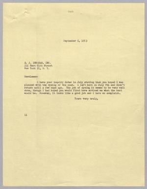 [Letter from I. H. Kempner to B. J. Denihan, Inc., September 5, 1953]