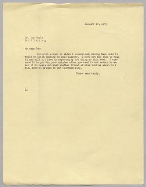[Letter from I. H. Kempner to Dan Doyle, January 12, 1953]