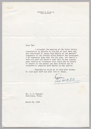 [Letter from Caswell P. Ellis, Jr. to I. H. Kempner, March 25, 1953]