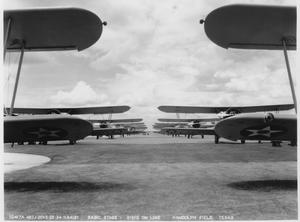 Primary view of object titled 'Airplanes in Rows (Randolph Field)'.