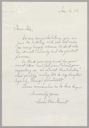[Letter from Erich and Else Freund to I. H. Kempner, January 11, 1953]
