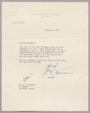 [Letter from William N. Enstrom to I. H. Kempner, January 9, 1953]