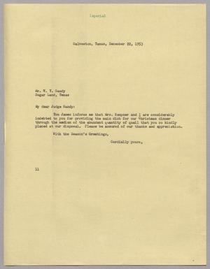 [Letter from I. H. Kempner to W. T. Gandy, December 22, 1953]