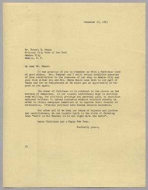 [Letter from I. H. Kempner to Robert B. Gwynn, December 17, 1953]