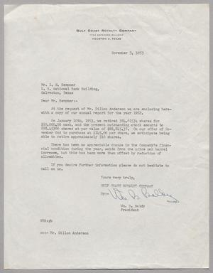 [Letter from Gulf Coast Royalty Company to I. H. Kempner, November 3, 1953]