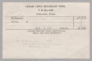 [Bill for Beverages from Cedar Cove Beverage Pool]