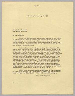 [Letter from I. H. Kempner to Charles Godchaux, July 7, 1953]