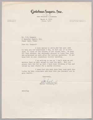 [Letter from Walter Godchaux, Jr. to I. H. Kempner, March 9, 1953]