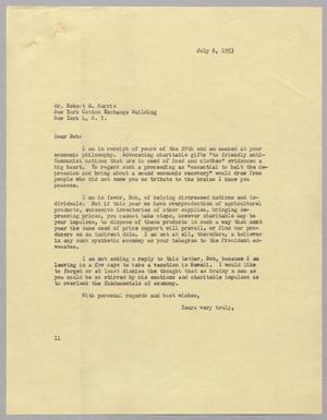 [Letter from I. H. Kempner to Robert M. Harris, July 6, 1953]
