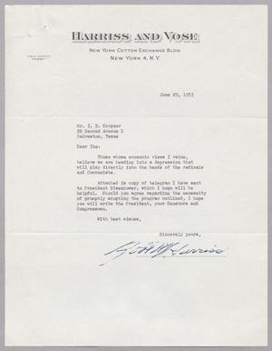 [Letter from Robert M. Harris to I. H. Kempner, June 29, 1953]