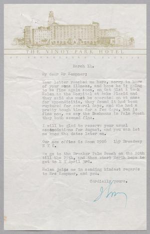 [Letter from Henry W. Haynes to I. H. Kempner, March 14, 1953]