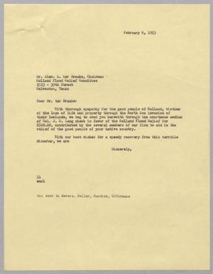 Primary view of object titled '[Letter from I. H. Kempner to Alex. L. ter Braake, February 6, 1953]'.