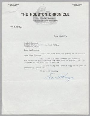 [Letter from Don H. Hinga to I. H. Kempner, January 24, 1953]