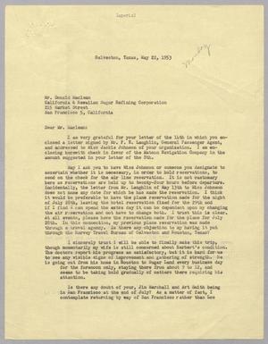 [Letter from I. H. Kempner to Donald Maclean, May 22, 1953]