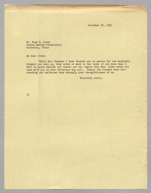 [Letter from I. H. Kempner to Hugh K. Jones, December 28, 1953]