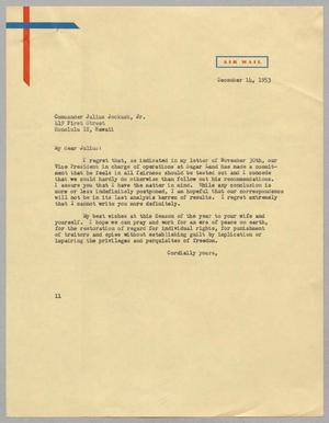 [Letter from I. H. Kempner to Julius Jockush, Jr., December 14, 1953]