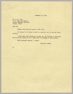 [Letter from Harris Leon Kempner to E. H. Ivey, December 14, 1953]