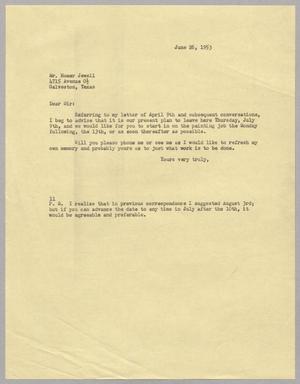 [Letter from I. H. Kempner to Homer Jewell, June 26, 1953]