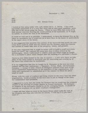 [Letter from D. W. Kempner to I. H., Lee, and H. L. Kempner, December 1, 1953]