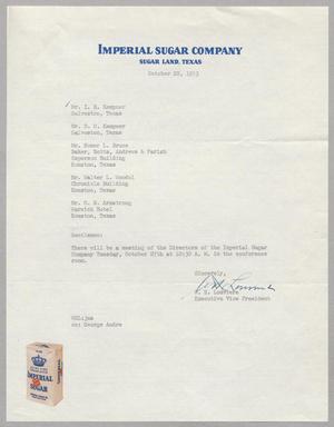 [Letter from Imperial Sugar Company, October 22, 1953]