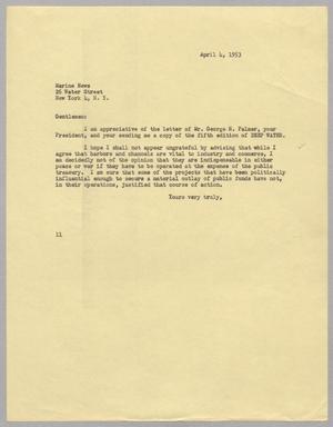 [Letter from I. H. Kempner to Marine News, April 4, 1953]