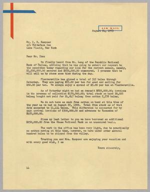 [Letter from A. H. Blackshear, Jr. to I. H. Kempner, August 24, 1953]