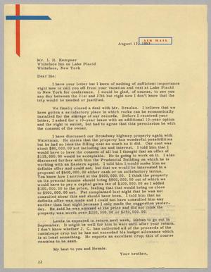 [Letter from D. W. Kempner to I. H. Kempner, August 13, 1953]