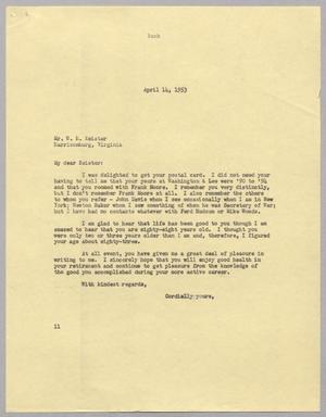 [Letter from I. H. Kempner to W. H. Keister, April 14, 1953]