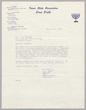 [Letter from Bernard Klein to I. H. Kempner, January 29, 1953]