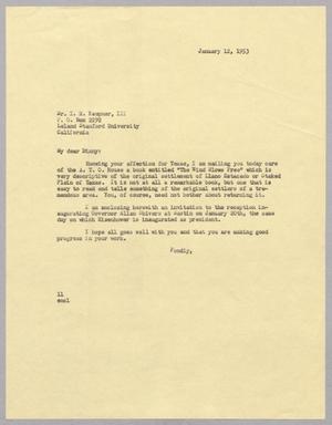 [Letter from Isaac H. Kempner to Isaac H. Kempner III, January 12, 1953]