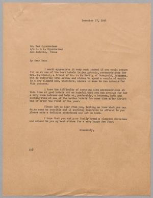 [Letter from D. W. Kempner to Dan Oppenheimer, December 17, 1945]