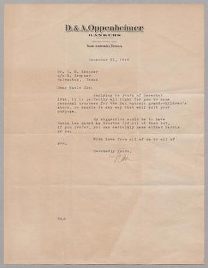 [Letter from Dan Oppenheimer to I. H. Kempner, December 21, 1945]