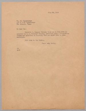 [Letter from I. H. Kempner to Dan Oppenheimer, July 26, 1945]