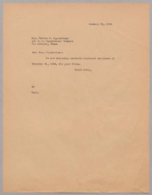 [Letter from A. H. Blackshear Jr. to Hattie Oppenheimer, January 30, 1945]